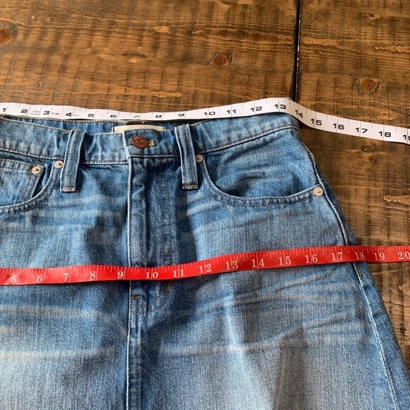 Madewell A line raw hem jean denim skirt 26 (e18) - Picture 6 of 7